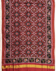 Red Navratan Twill Patola Dupatta - SindhoiPatolaArt