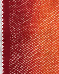 Red & Orange Gajji Silk Bandhani Dupatta - SindhoiPatolaArt