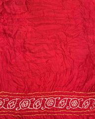 Red & Orange Gajji Silk Bandhani Saree - SindhoiPatolaArt