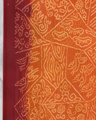 Red & Orange Georgette Bandhani Dupatta - SindhoiPatolaArt