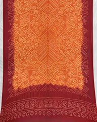 Red & Orange Georgette Bandhani Dupatta - SindhoiPatolaArt