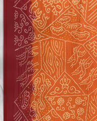 Red & Orange Georgette Bandhani Dupatta - SindhoiPatolaArt