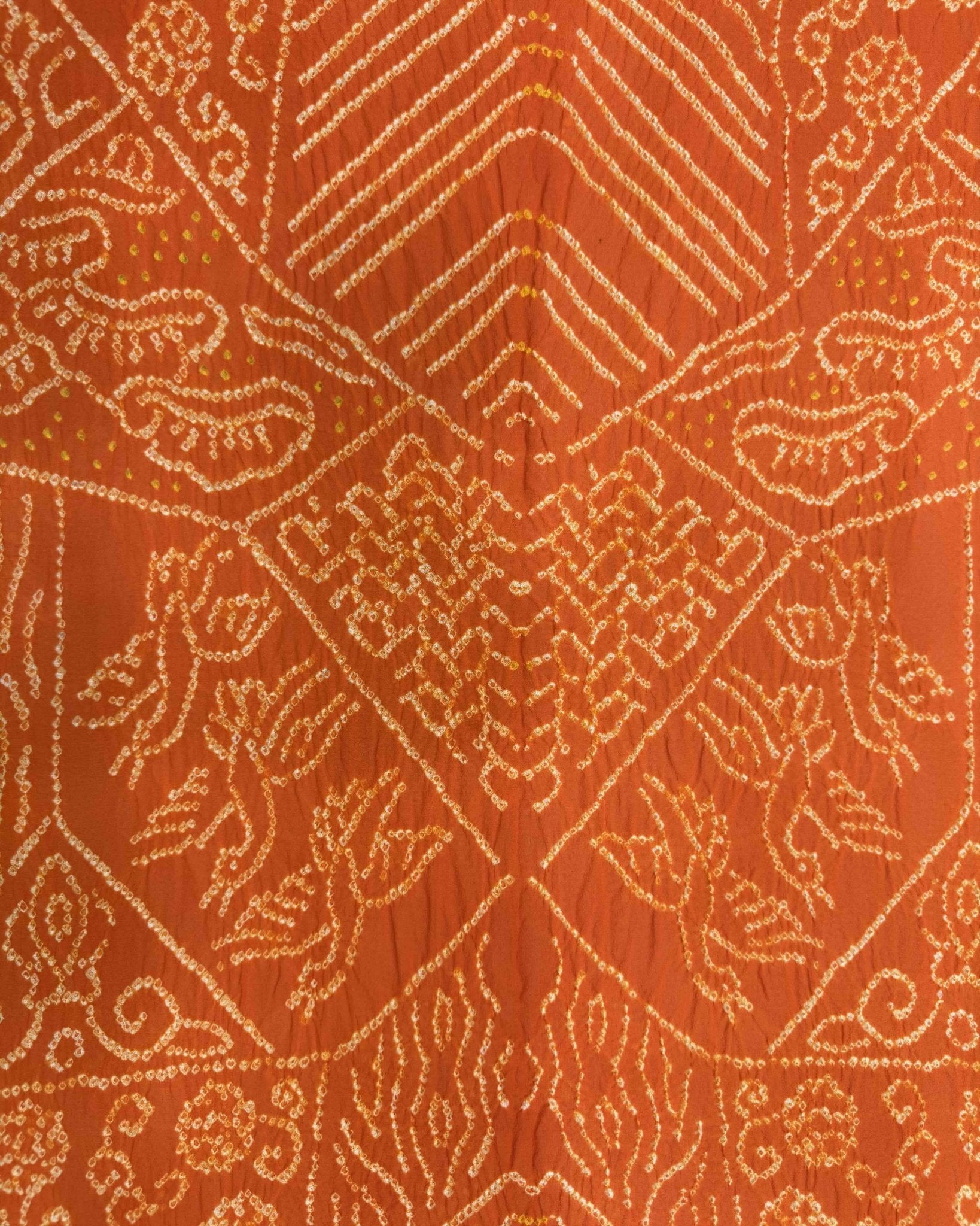 Red & Orange Georgette Bandhani Dupatta - SindhoiPatolaArt