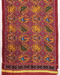 Red & Orange Narikunj Chhbdi Twill Patola Dupatta - SindhoiPatolaArt