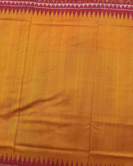 Red & Orange Yellow Plain Patola Saree - SindhoiPatolaArt