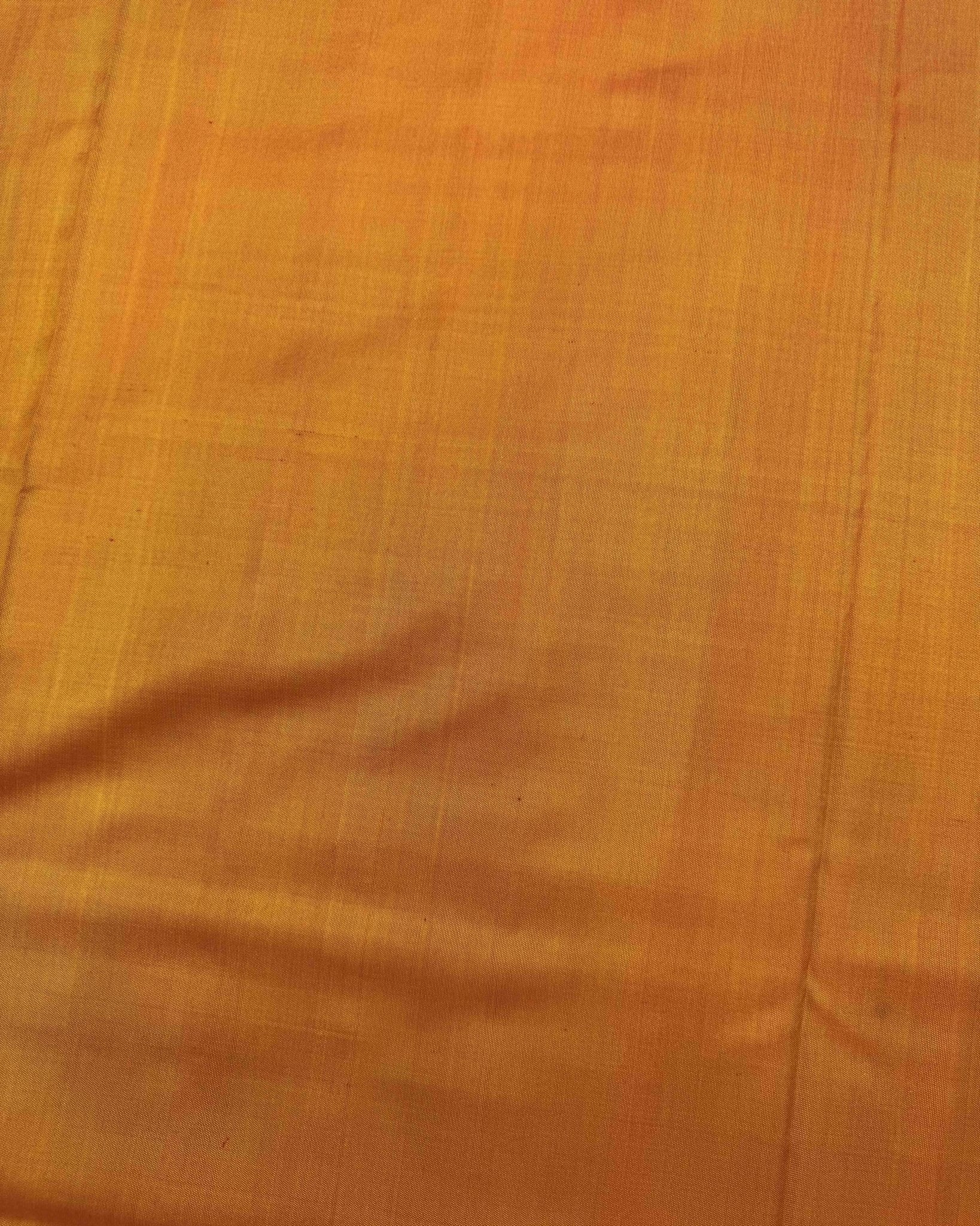 Red & Orange Yellow Plain Patola Saree - SindhoiPatolaArt