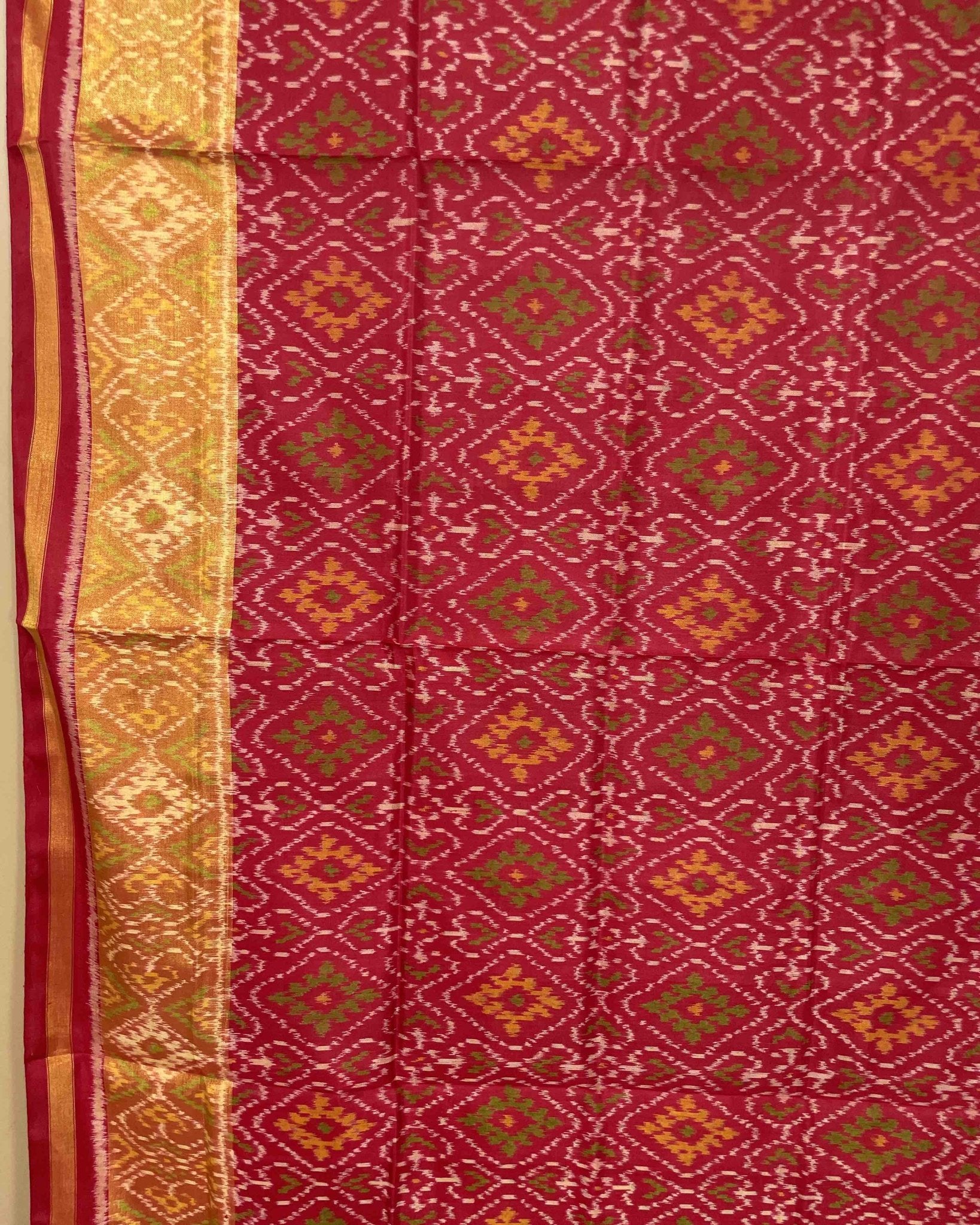 Red Panchanda Designer Patola Dupatta - SindhoiPatolaArt