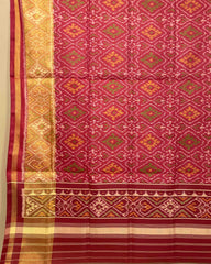 Red Panchanda Designer Patola Dupatta - SindhoiPatolaArt