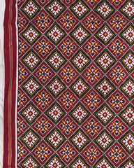 Red Panchanda Doulbe Ikat Patola Dupatta - SindhoiPatolaArt