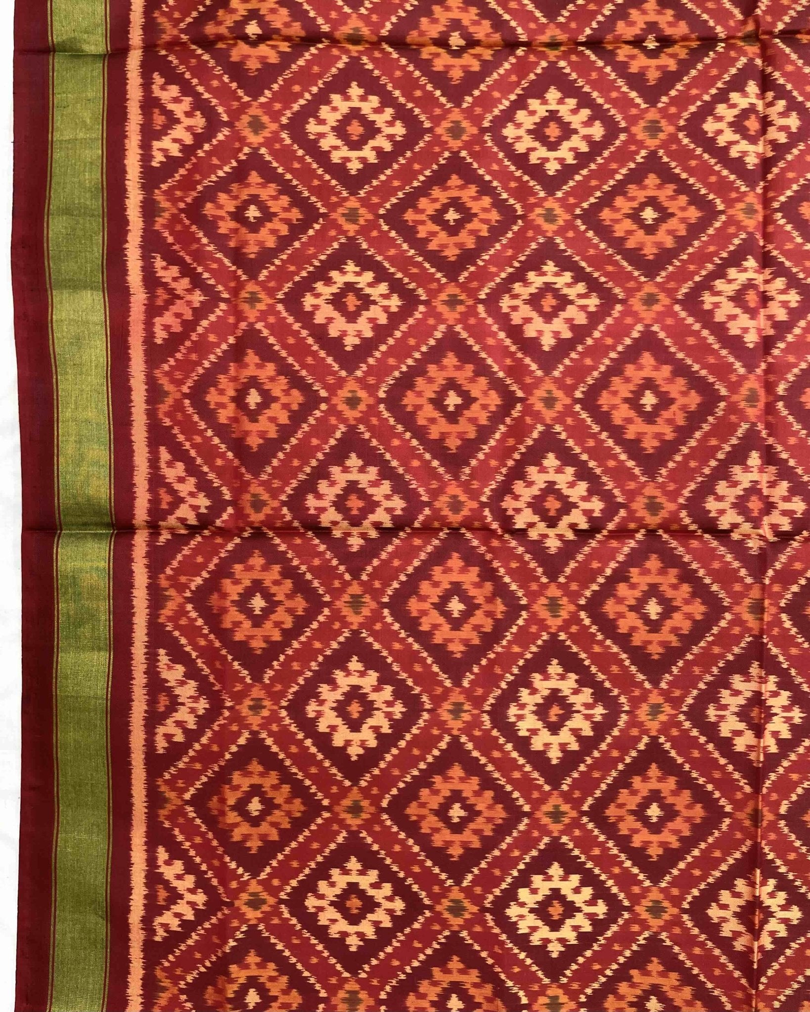 Red Panchanda Patola Dupatta - SindhoiPatolaArt