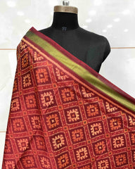 Red Panchanda Patola Dupatta - SindhoiPatolaArt