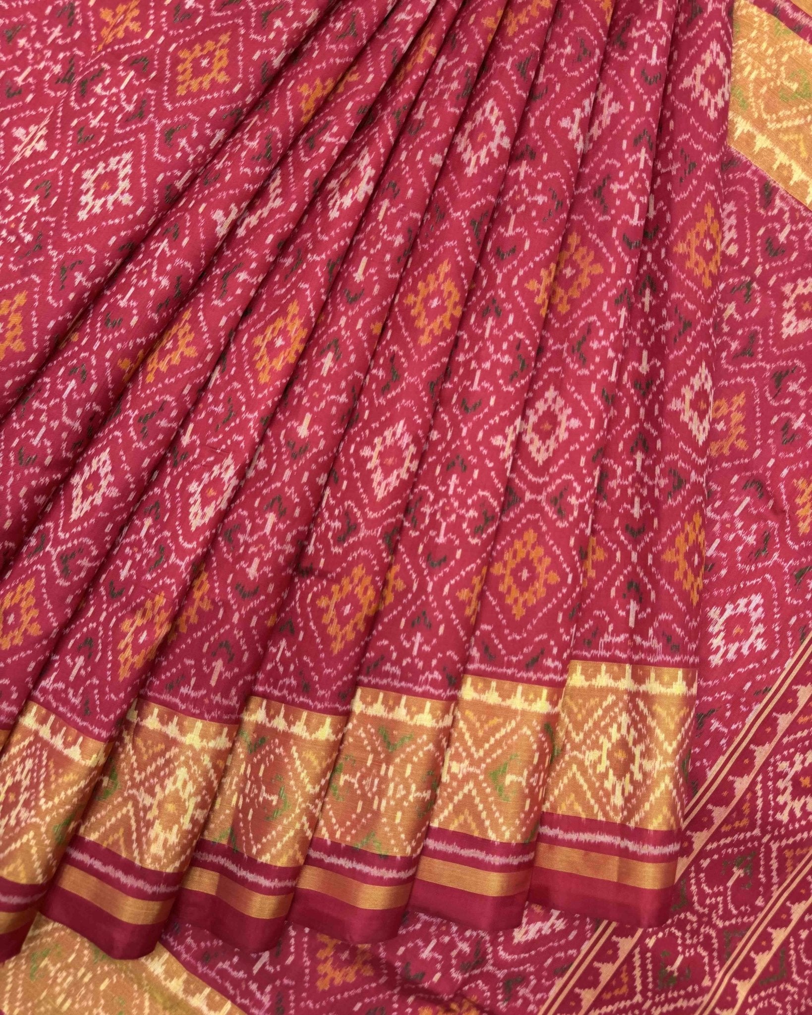Red Panchanda Patola Saree - SindhoiPatolaArt