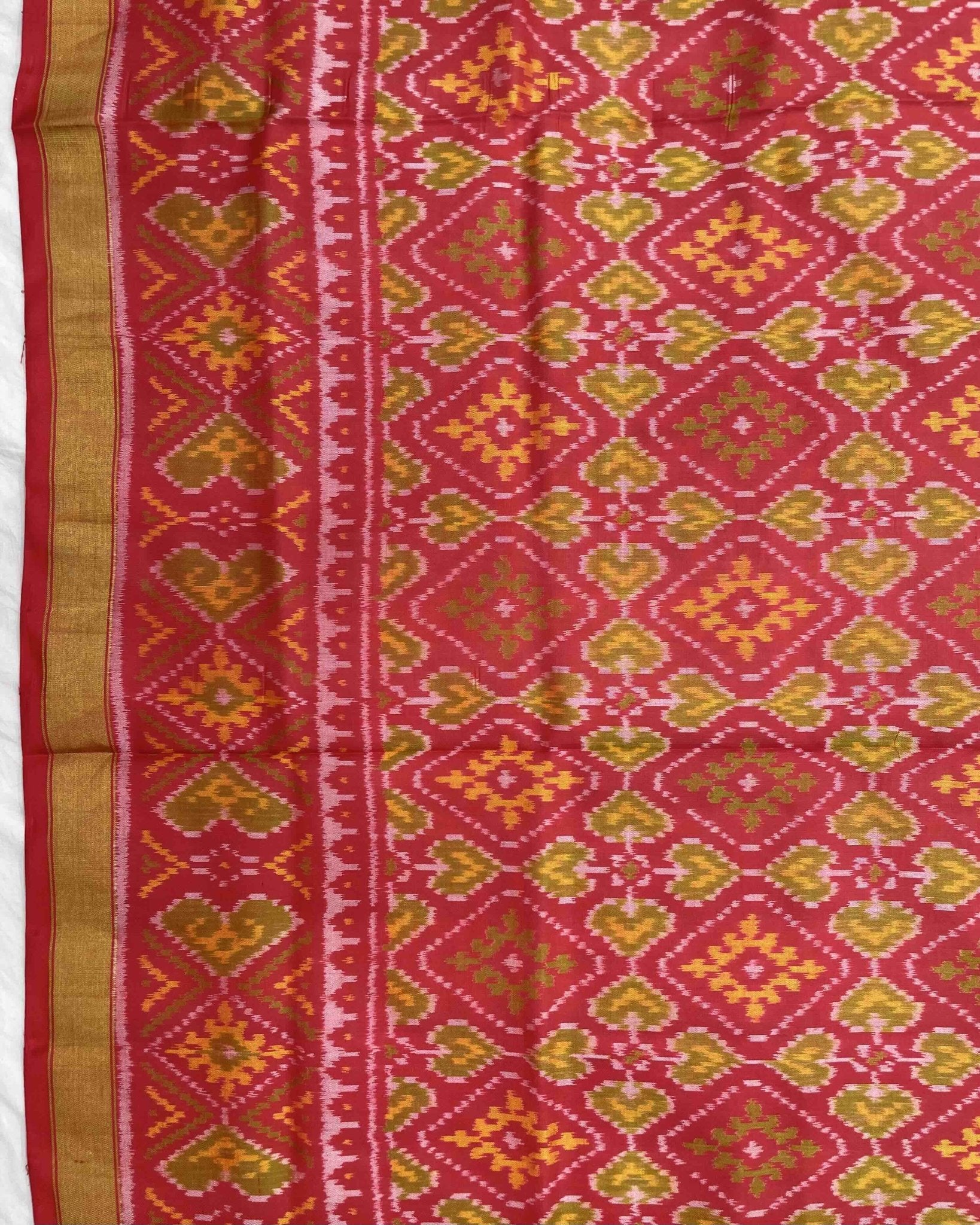 Red Panchanda Patola Saree - SindhoiPatolaArt