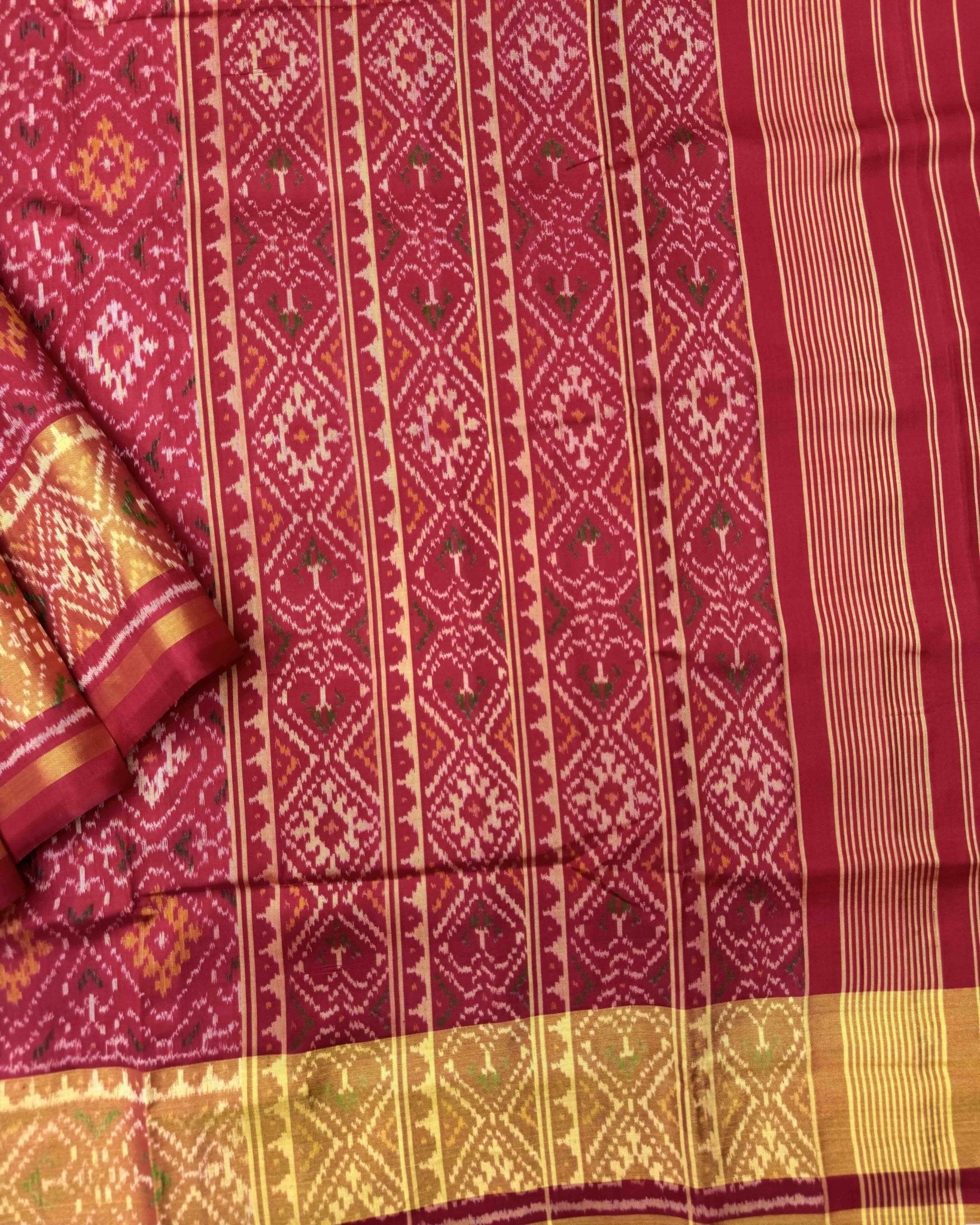 Red Panchanda Patola Saree - SindhoiPatolaArt