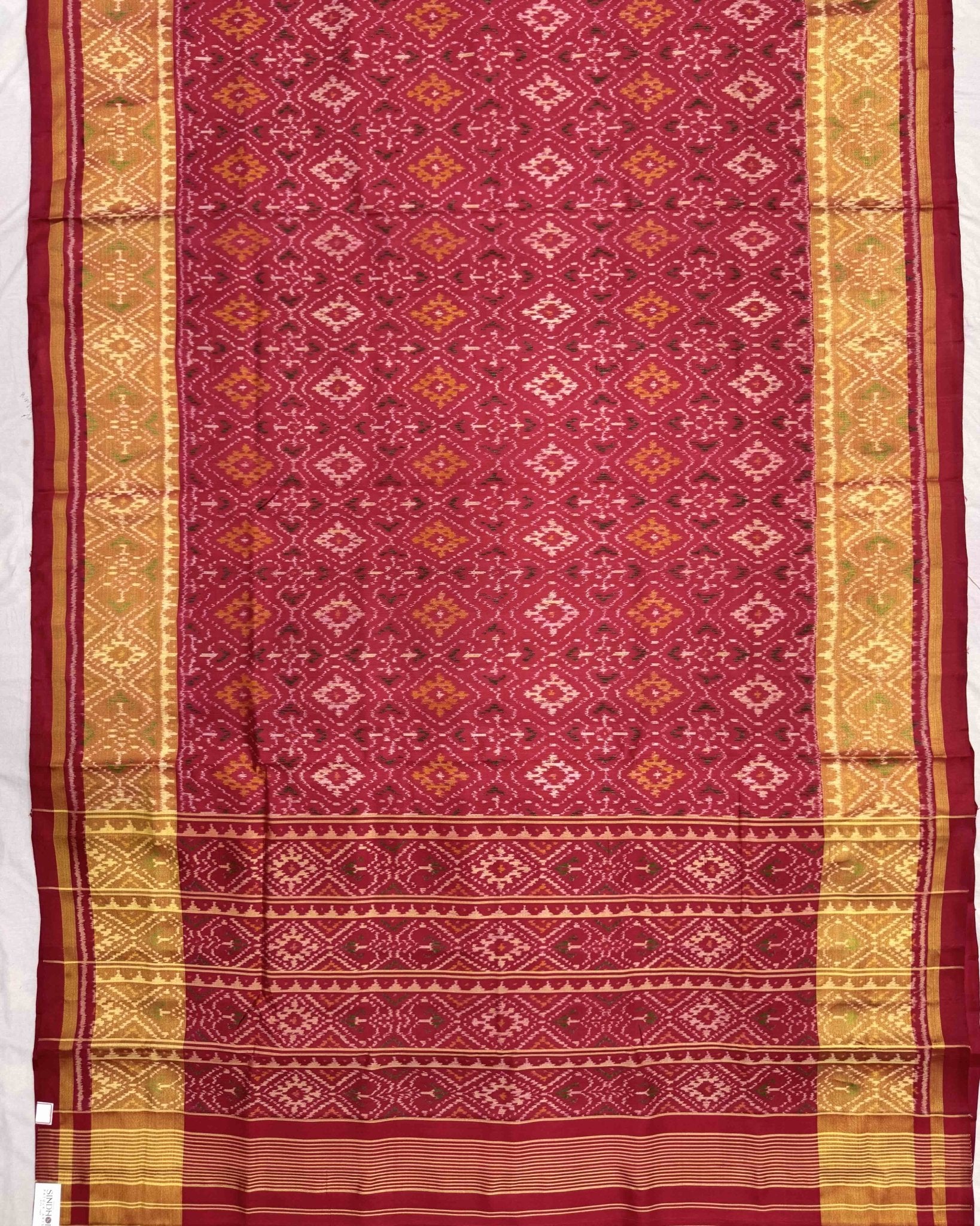Red Panchanda Patola Saree - SindhoiPatolaArt