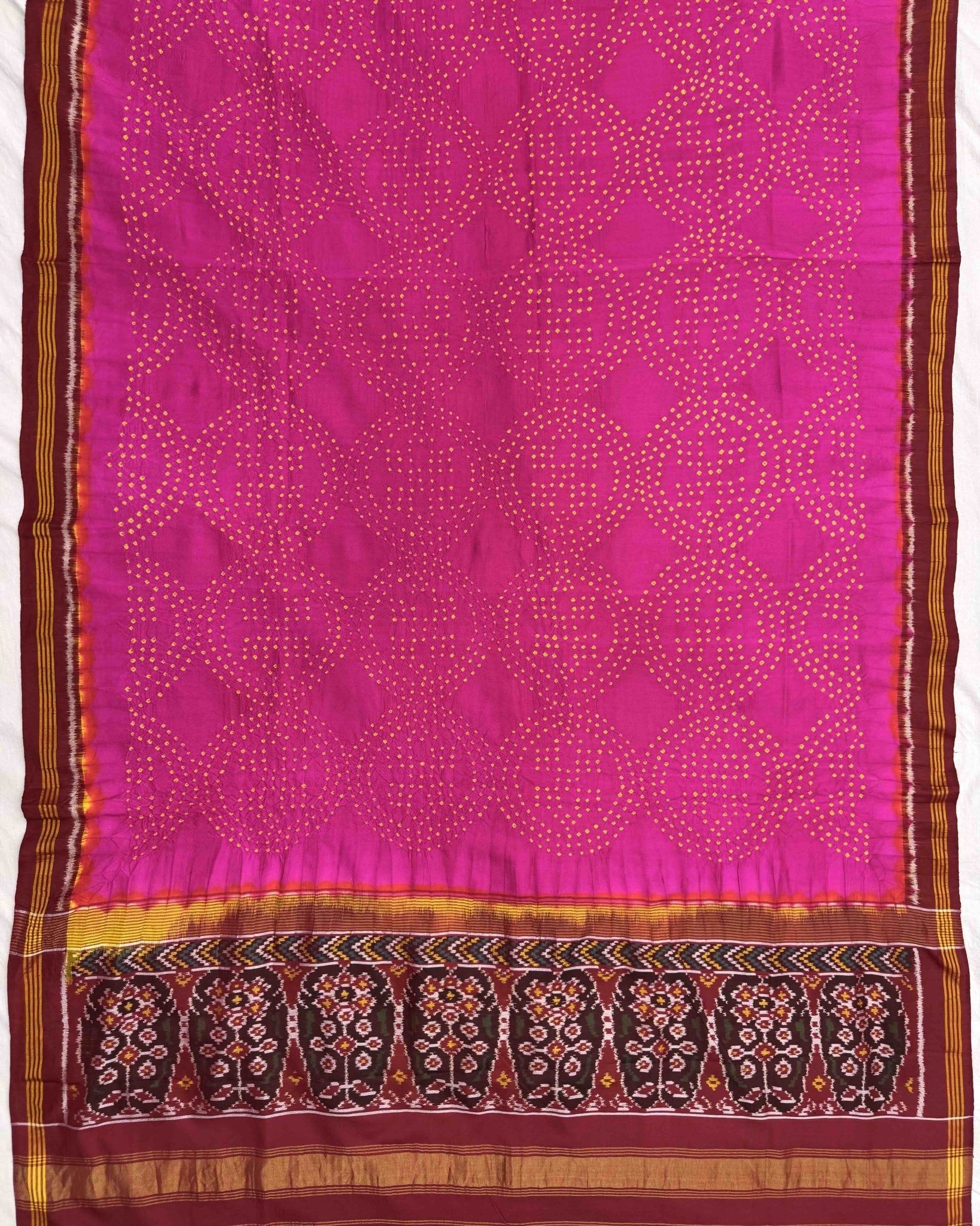 Red & Pink Bandhani Patola Dupatta - SindhoiPatolaArt