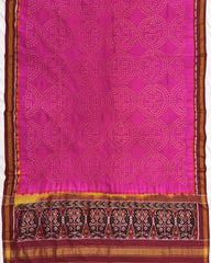 Red & Pink Bandhani Patola Dupatta - SindhoiPatolaArt