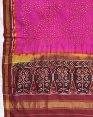 Red & Pink Bandhani Patola Dupatta - SindhoiPatolaArt