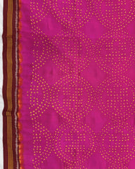 Red & Pink Bandhani Patola Dupatta - SindhoiPatolaArt