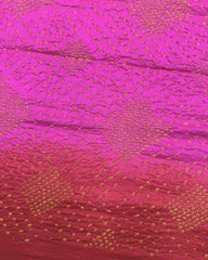Red & Pink Chiniya Bandhani Saree - SindhoiPatolaArt