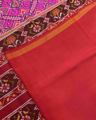 Red & Pink Manekchowk Designer Patola Saree - SindhoiPatolaArt