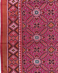Red & Pink Manekchowk Patola Saree - SindhoiPatolaArt