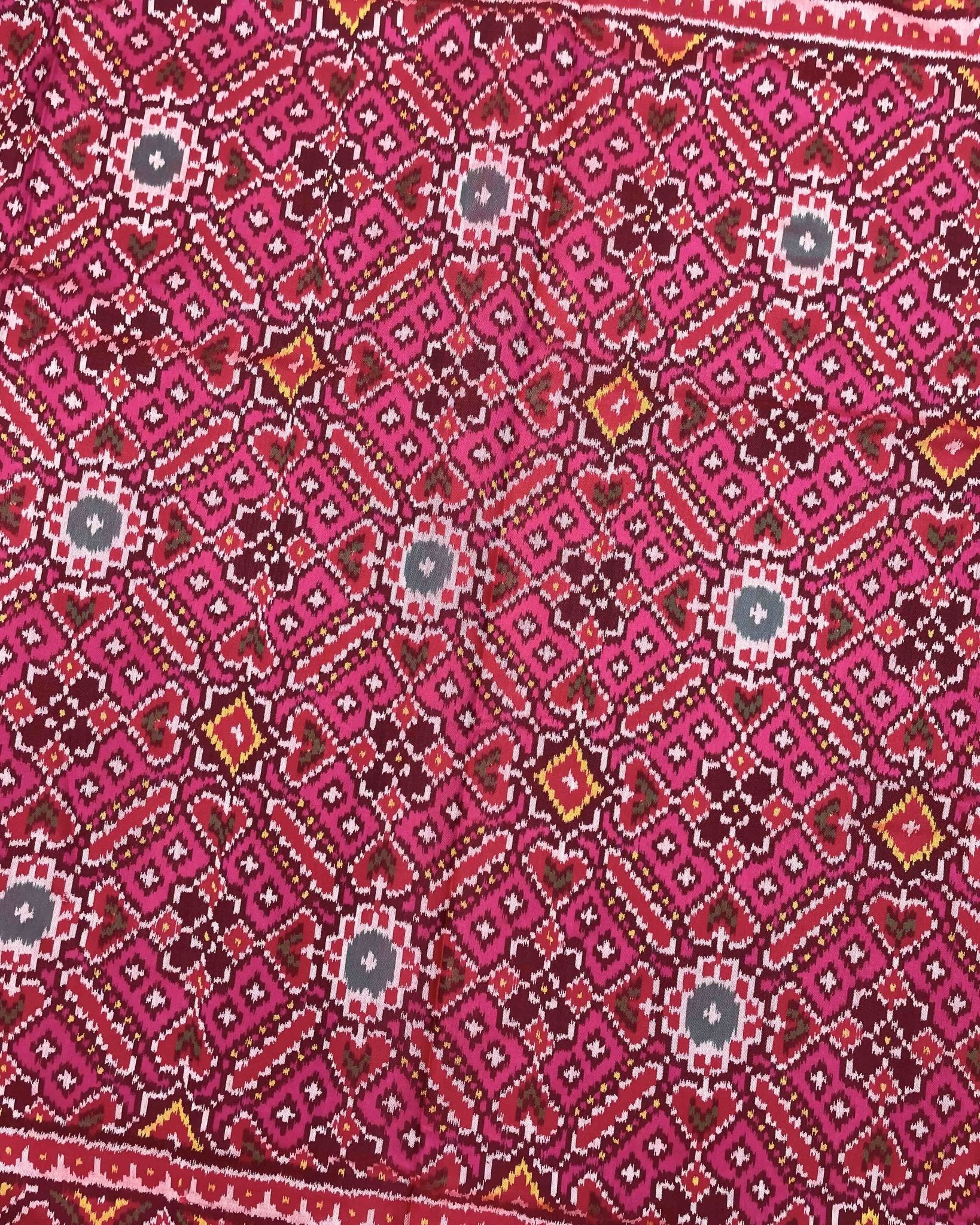 Red & Pink Manekchowk Patola Saree - SindhoiPatolaArt