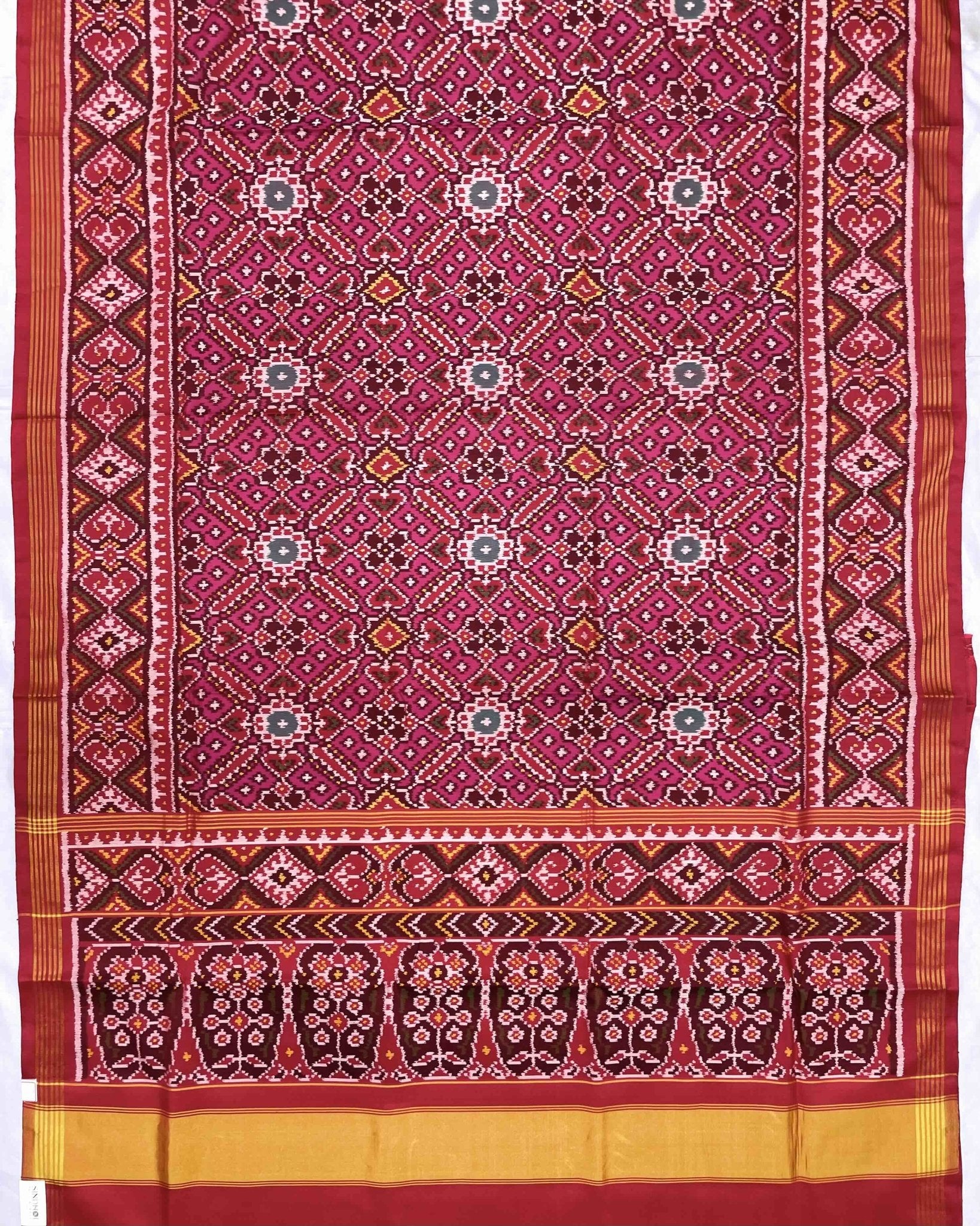 Red & Pink Manekchowk Patola Saree - SindhoiPatolaArt