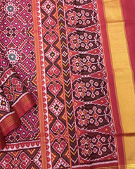 Red & Pink Manekchowk Patola Saree - SindhoiPatolaArt