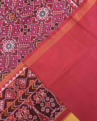 Red & Pink Manekchowk Patola Saree - SindhoiPatolaArt