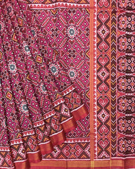 Red & Pink Manekchowk Patola Saree - SindhoiPatolaArt