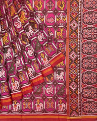 Red & Pink Narikunj Designer Patola Saree - SindhoiPatolaArt