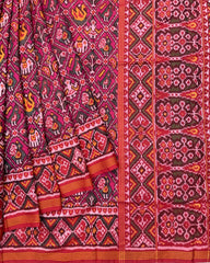 Red & Pink Narikunj Designer Patola Saree - SindhoiPatolaArt
