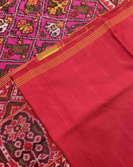 Red & Pink Narikunj Designer Patola Saree - SindhoiPatolaArt
