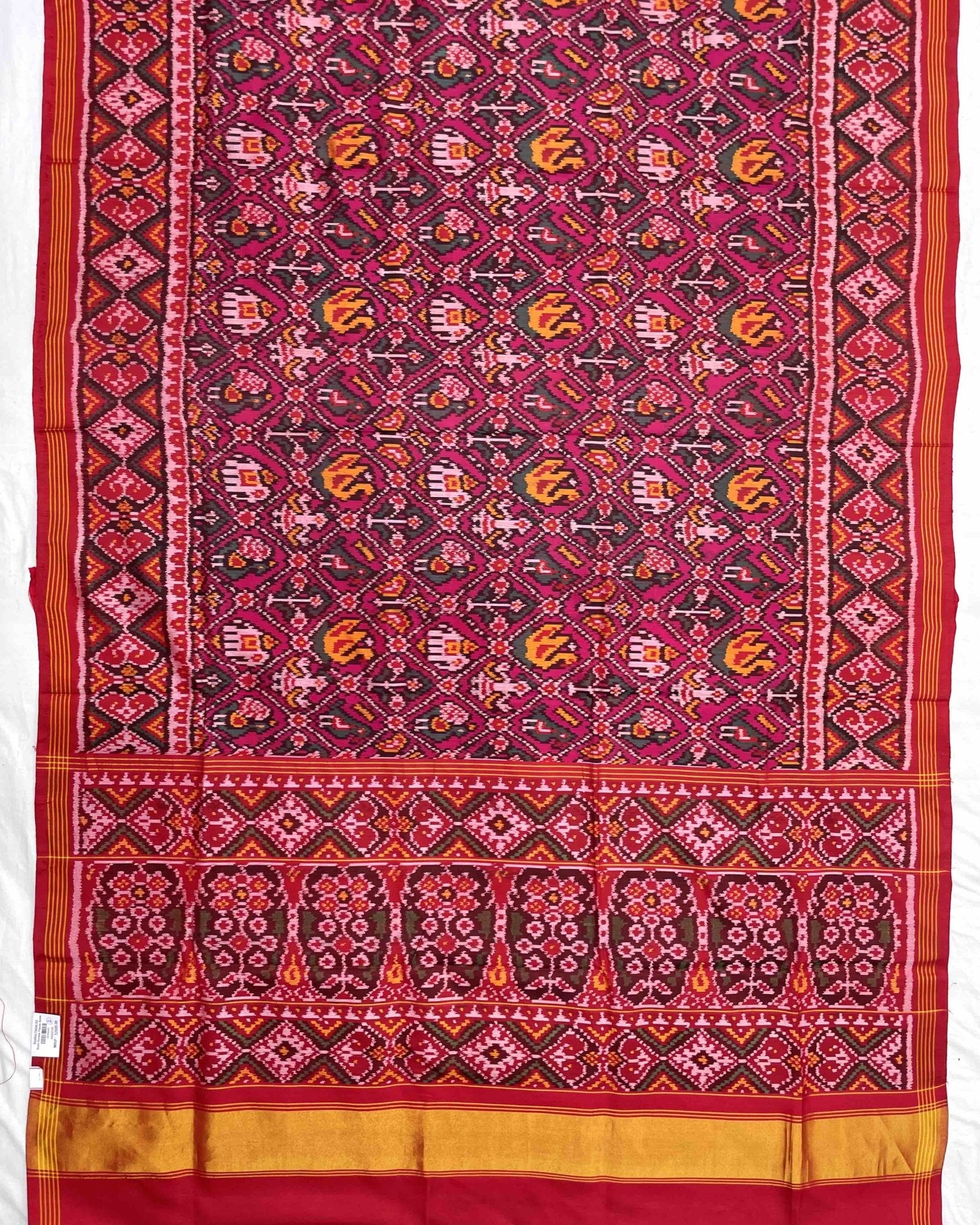 Red & Pink Narikunj Designer Patola Saree - SindhoiPatolaArt