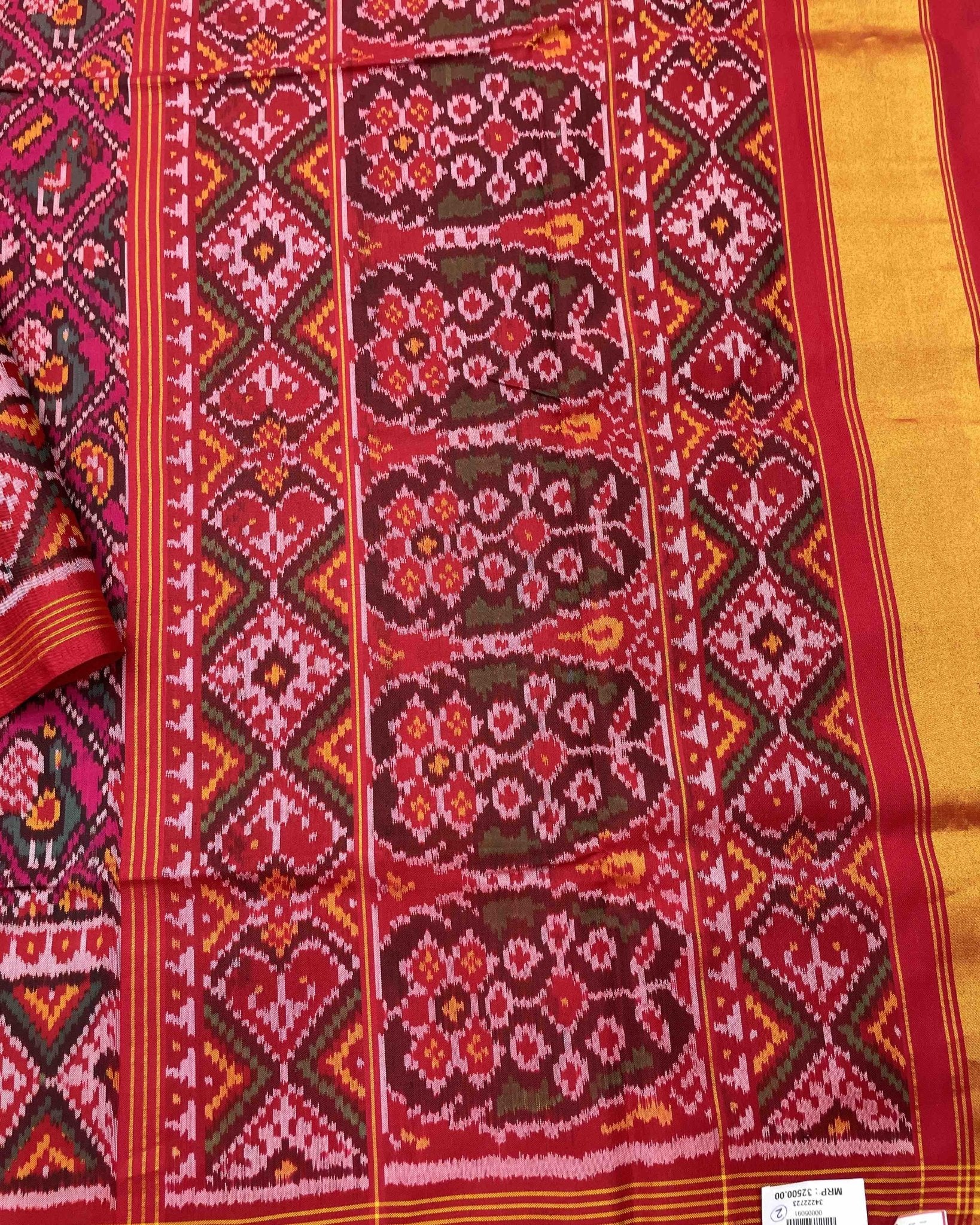 Red & Pink Narikunj Designer Patola Saree - SindhoiPatolaArt