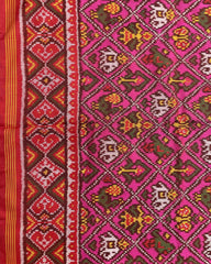 Red & Pink Narikunj Designer Patola Saree - SindhoiPatolaArt