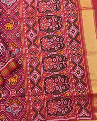 Red & Pink Narikunj Patola Saree - SindhoiPatolaArt
