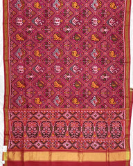 Red & Pink Narikunj Patola Saree - SindhoiPatolaArt