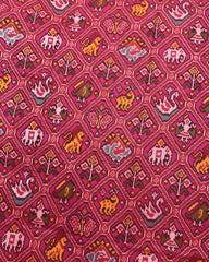 Red & Pink Narikunj Patola Saree - SindhoiPatolaArt