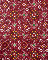 Red & Pink Navratan Designer Patola Dupatta - SindhoiPatolaArt