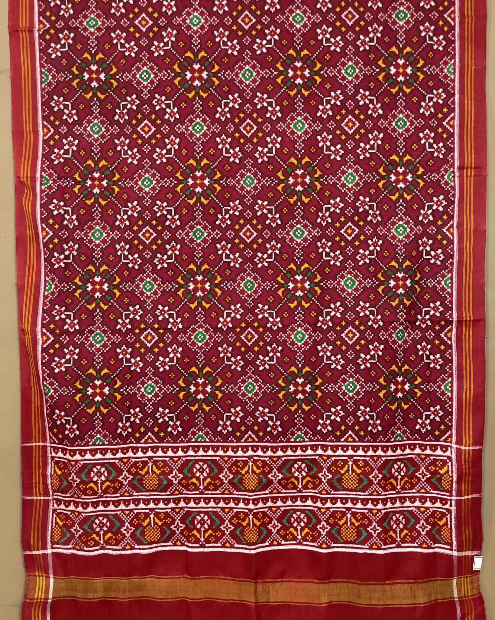 Red & Pink Navratan Designer Patola Dupatta - SindhoiPatolaArt