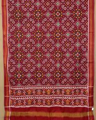 Red & Pink Navratan Designer Patola Dupatta - SindhoiPatolaArt