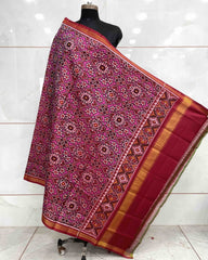 Red & Pink Navratan Patola Dupatta - SindhoiPatolaArt