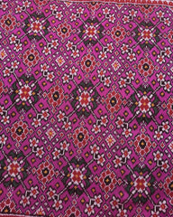 Red & Pink Navratan Twill Patola Saree - SindhoiPatolaArt