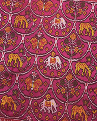 Red & Pink New Narikunj Design Semi Double Ikat Patola Saree - SindhoiPatolaArt