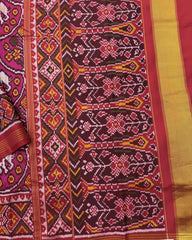 Red & Pink New Narikunj Design Semi Double Ikat Patola Saree - SindhoiPatolaArt