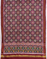Red & Pink Panchanda Double Ikat Patola Dupatta - SindhoiPatolaArt