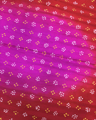 Red & Pink Shaded Gaji Silk Bandhani Saree - SindhoiPatolaArt