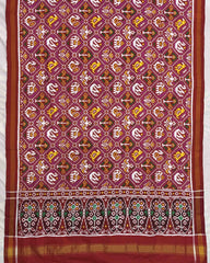 Red & Pink Small Narikunj Patola Dupatta - SindhoiPatolaArt